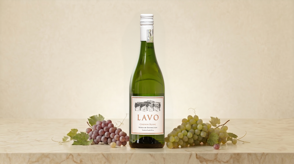 Lavo Chenin Blanc bottle with grapes